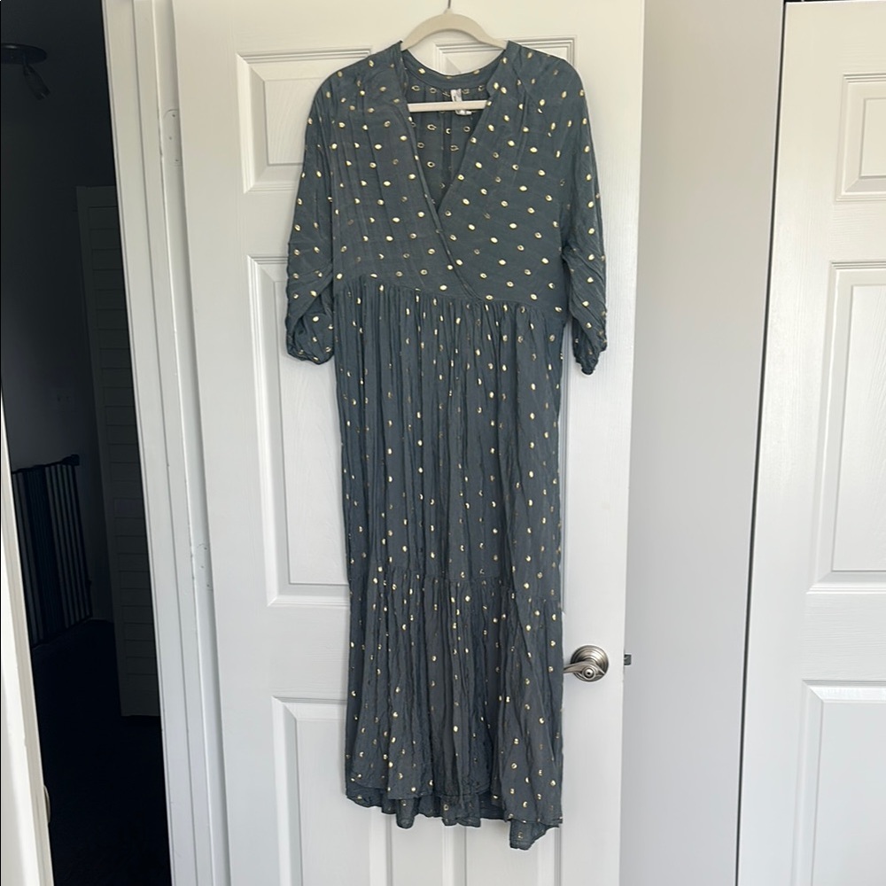 Polka Dot Maxi Dress in Gray